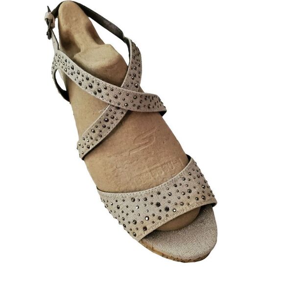 Maurices Linen Bling Wedge Sandals. Cork Size 11 - Picture 2 of 13